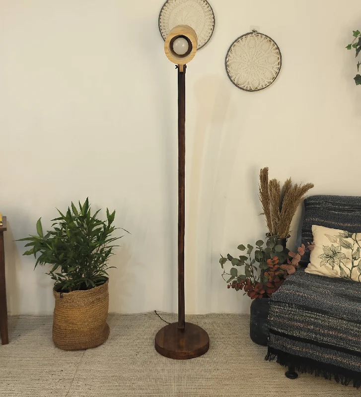 Alice Wooden Floor Lamp with Brown Base (BULB NOT INCLUDED)