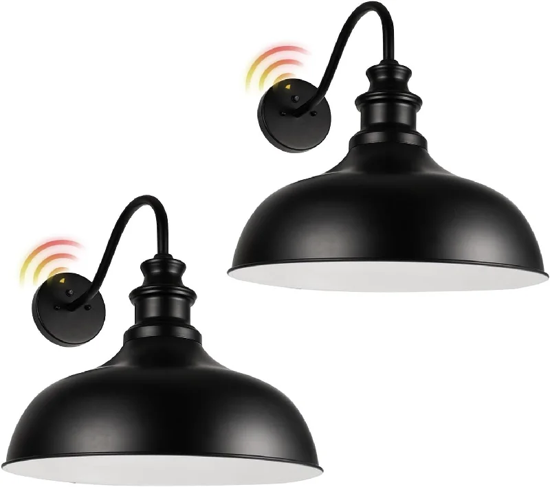 Diyel Dusk to Dawn Gooseneck Barn Light Outdoor, 20 Inch Dome Exterior Light- 2PACK - $135