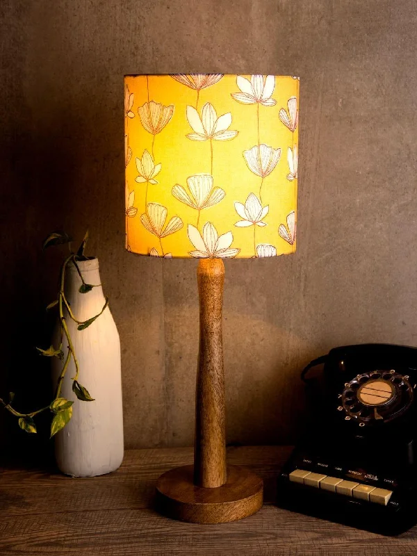 Mustard Flora Wooden Lamp