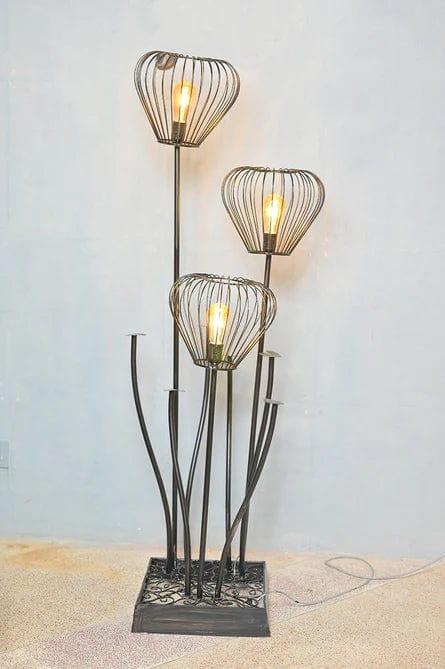 Beautiful Black Stand Flower Floor Lamp