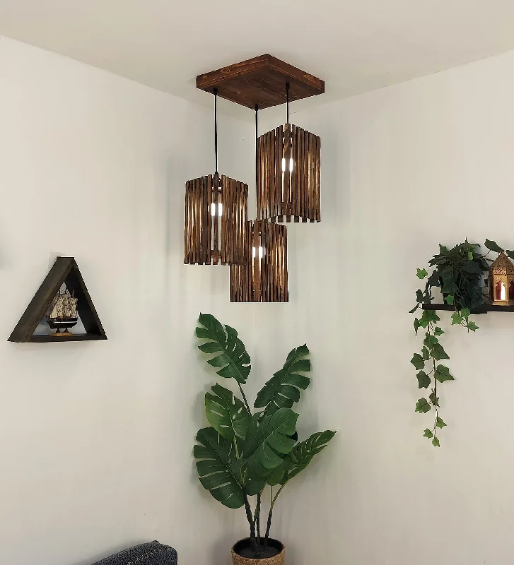 Trikona Brown Cluster Hanging Lamp (BULB NOT INCLUDED)