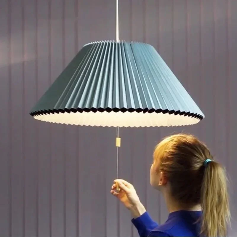 Pleated Fabric Pendant Umbrella Hanging Light