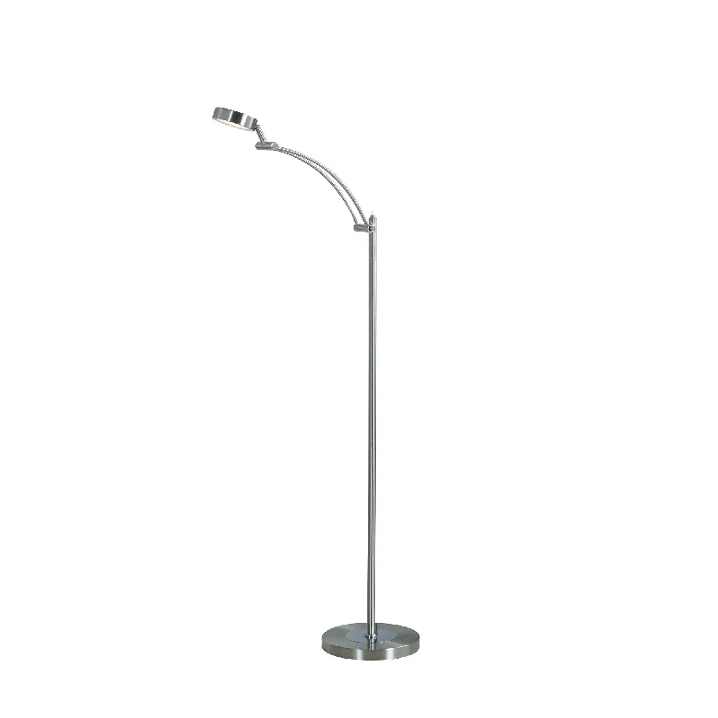 54" Nickel Adjustable LED Task Floor Lamp