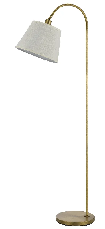 60" Bronze Traditional Shaped Floor Lamp With White Empire Shade