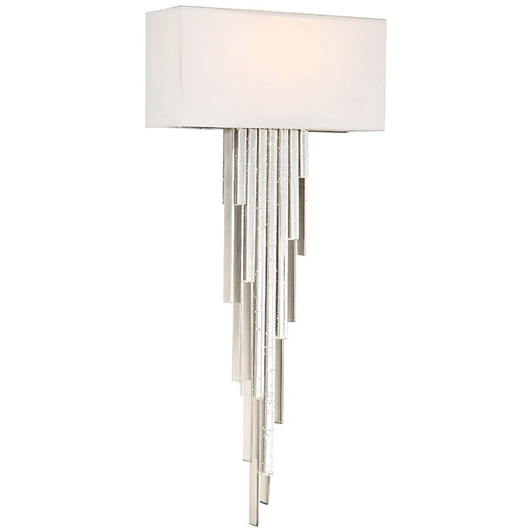 Crystal Cascade Single-Light LED Wall Sconce