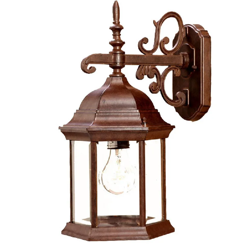 Narrow Brown Domed Hanging Glass Lantern Wall Light