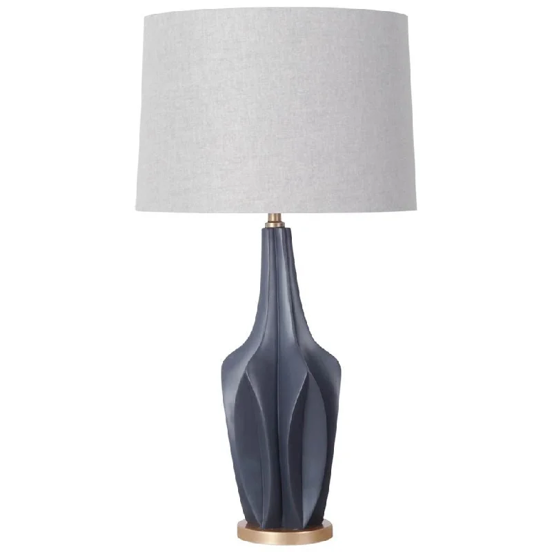 Sculptural Slate Blue Table Lamp