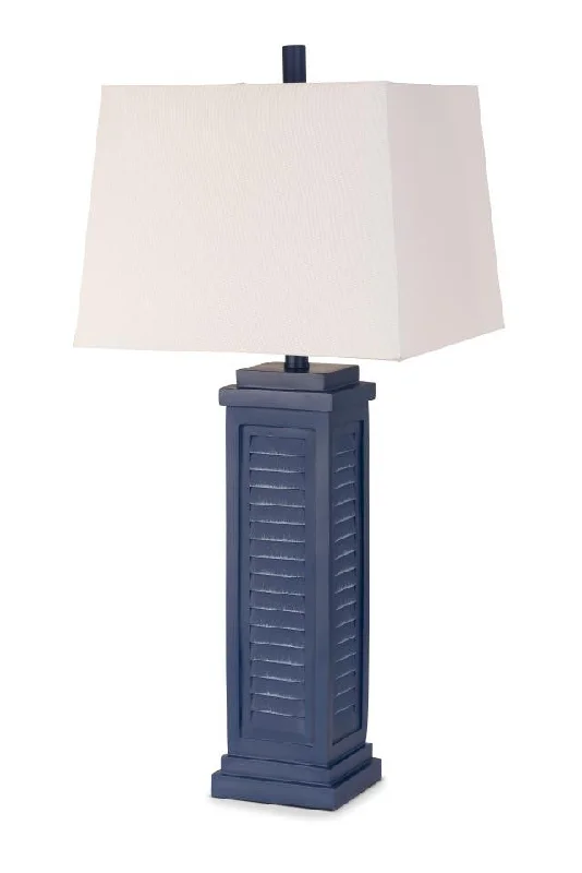 Set of Two 32" Blue Table Lamp With White Shade