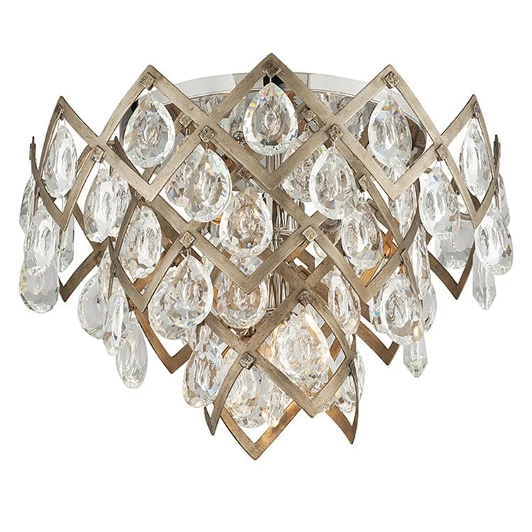 Tiara Three-Light Ceiling Semi-Flush Mount Ceiling Fixture