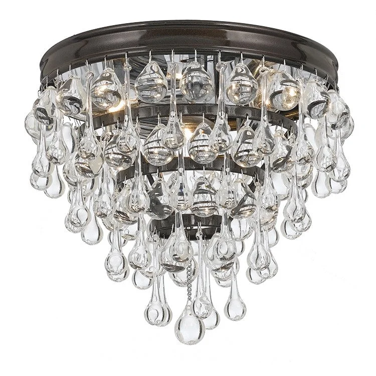 Calypso Three-Light Semi-Flush Mount Ceiling Fixture