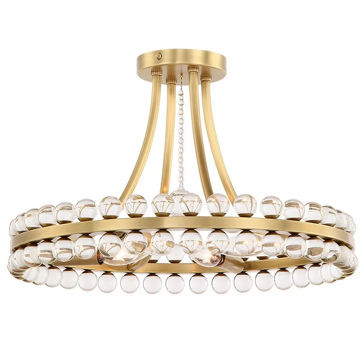 Clover Four-Light Semi-Flush Mount Ceiling Fixture