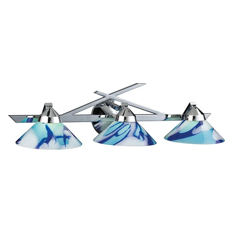 Refraction Three-Light Bathroom Vanity Fixture