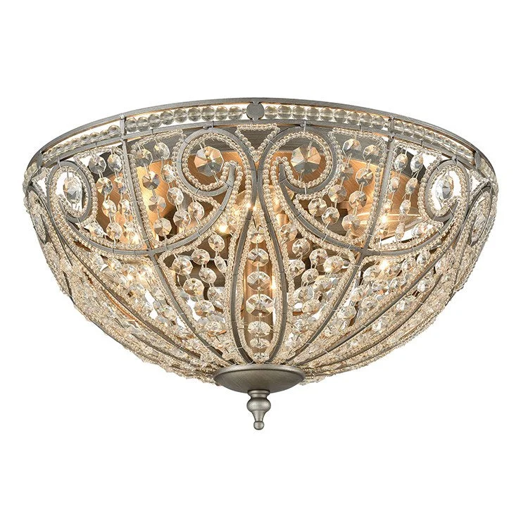 Elizabethan Six-Light Flush Mount Ceiling Fixture