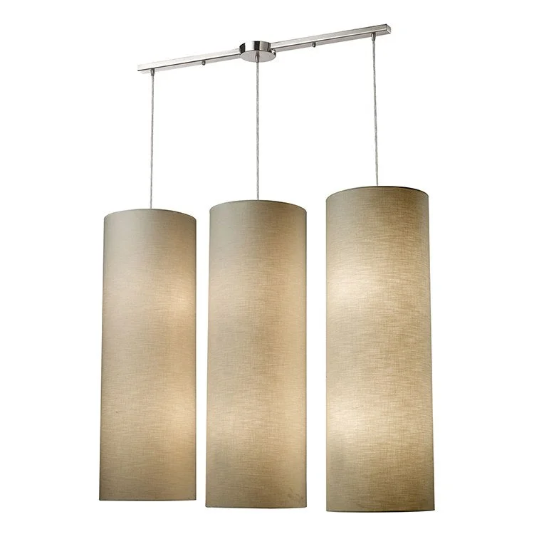 Fabric Cylinder Twelve-Light Linear Pendant