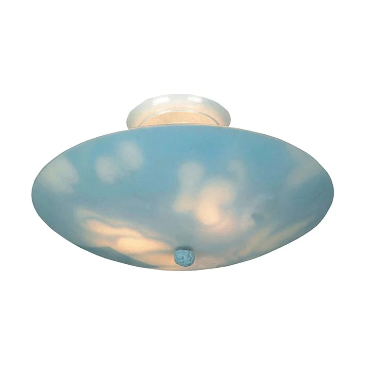 Kidshine Three-Light LED Semi-Flush Mount Ceiling Fixture with Cloud-Themed Glass