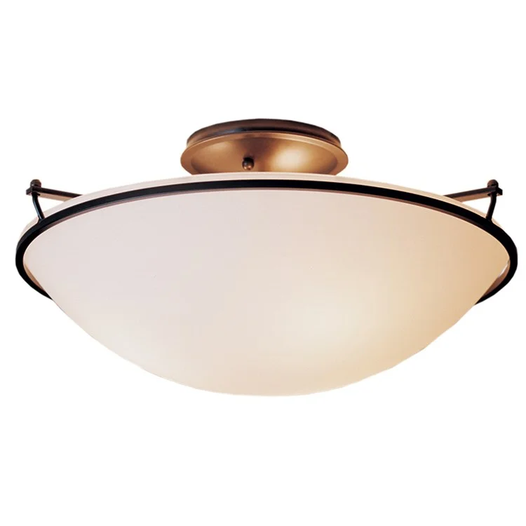 Plain Three-Light Large Semi-Flush Mount Ceiling Lighting Fixture