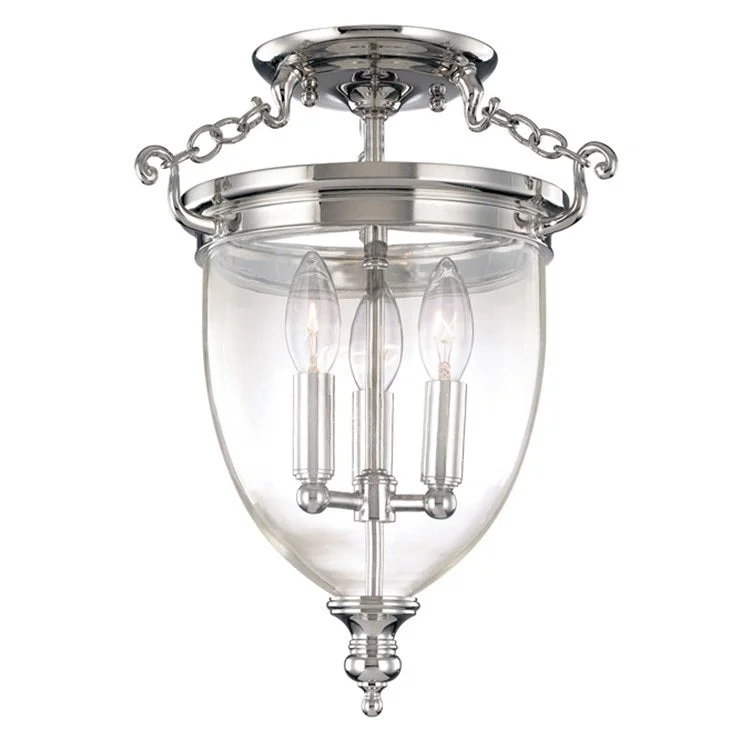 Hanover Three-Light Semi-Flush Mount Ceiling Fixture