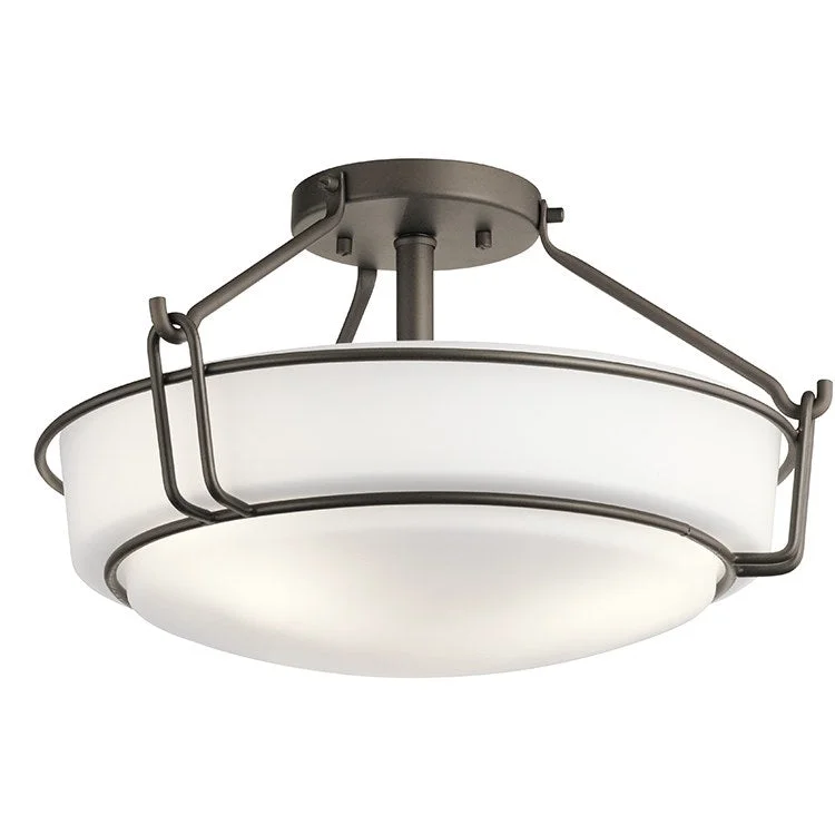 Alkire Three-Light Semi-Flush Mount Ceiling Fixture