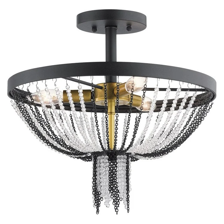 Alexia Three-Light Semi- Flush Mount Ceiling Fixture