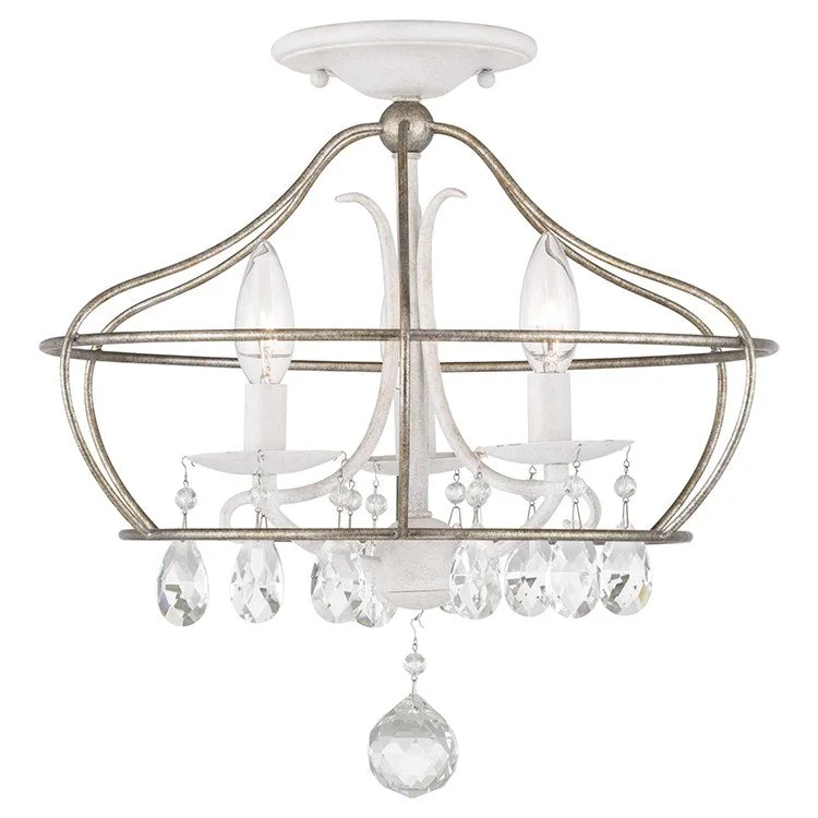 Fleurette Three-Light Convertible Semi-Flush Mount Ceiling Fixture/Pendant