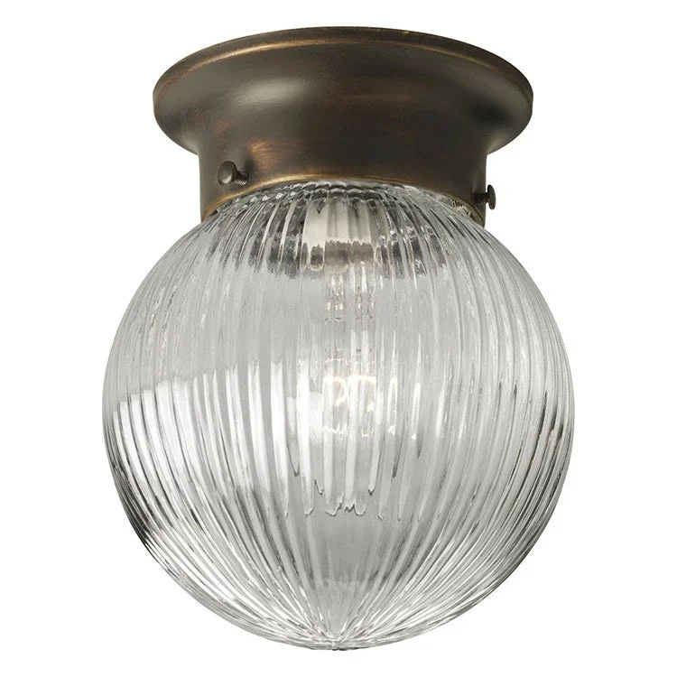 Madison Single-Light Flush Mount Ceiling Light with Ribbed Glass Shade