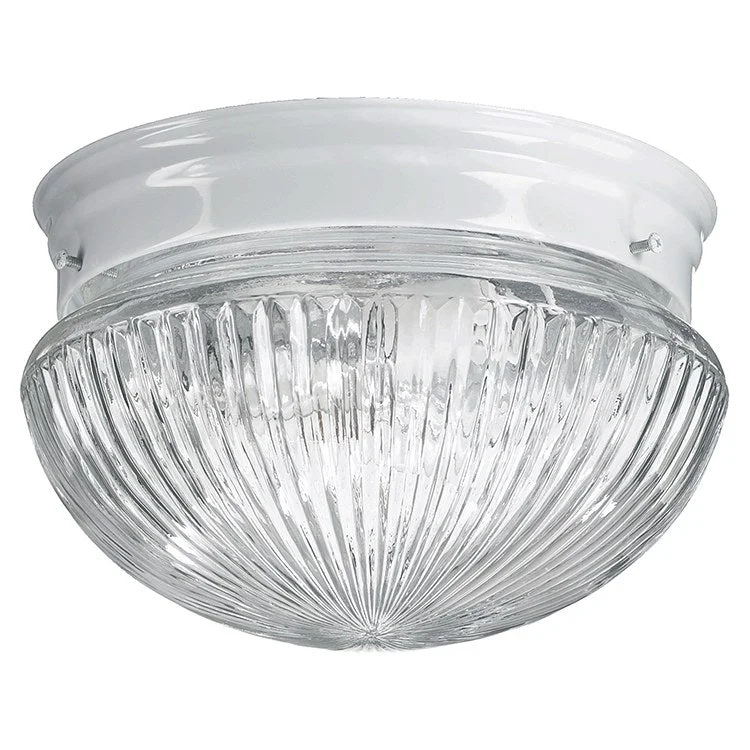 Signature Single-Light Small Ribbed Mushroom Flush Mount Ceiling Fixture