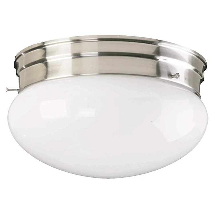 Signature Single-Light Small Plain Mushroom Flush Mount Ceiling Fixture Flush Mount Ceiling Fixture