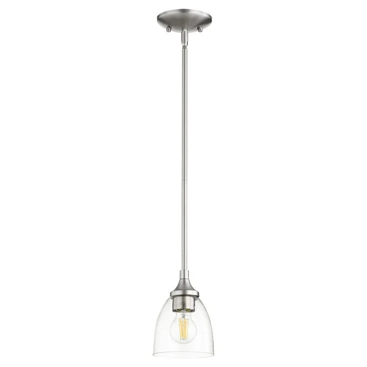 Enclave Single-Light Pendant with Clear Seeded Glass Shade