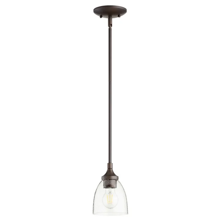 Enclave Single-Light Pendant with Clear Seeded Glass Shade