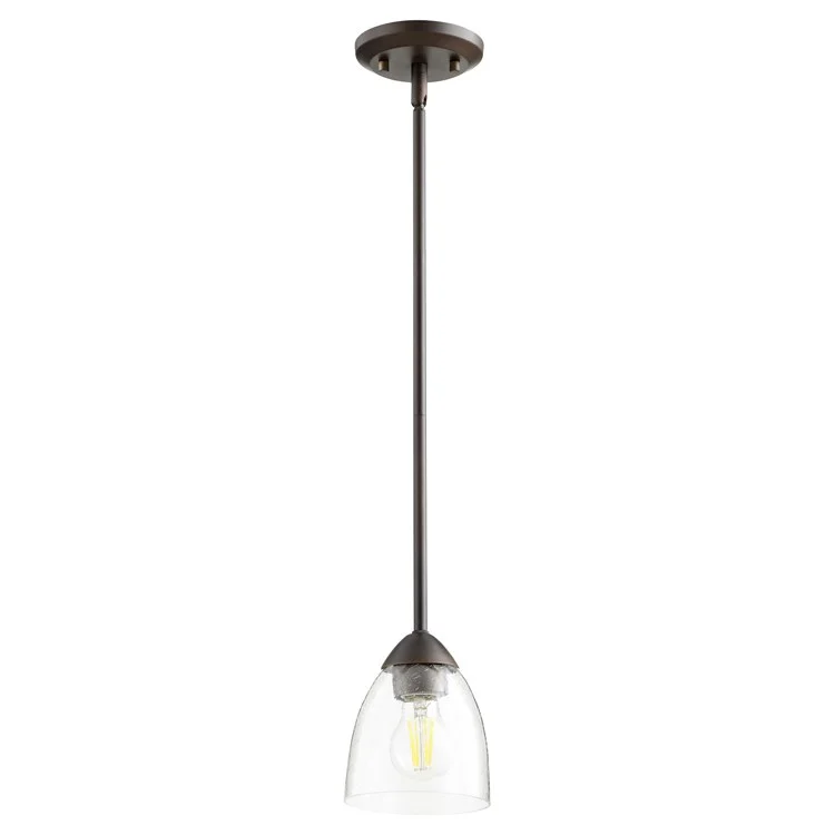 Barkley Single-Light Mini Pendant with Clear Seeded Glass Shade