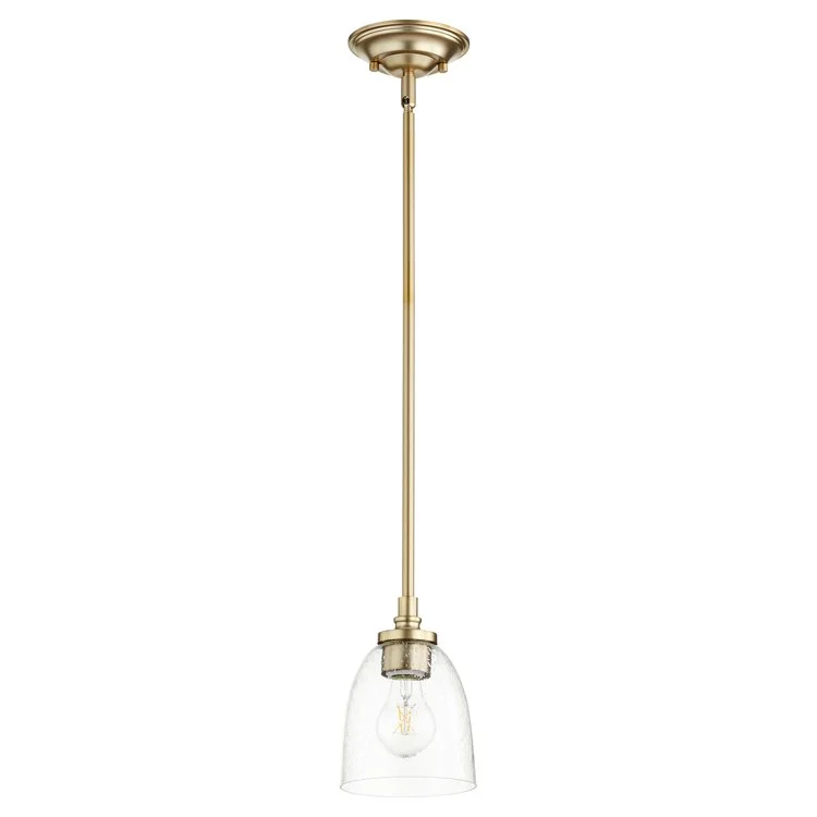 Rossington Single-Light Pendant with Clear Seeded Glass Shade