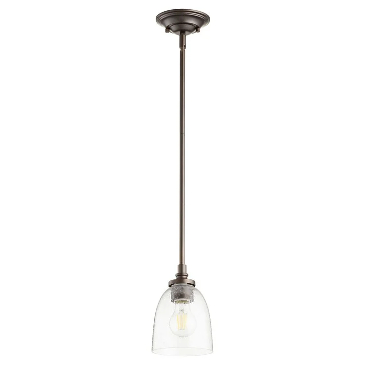 Rossington Single-Light Pendant with Clear Seeded Glass Shade