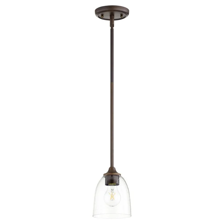 Jardin Single-Light Mini Pendant with Clear Seeded Glass Shade