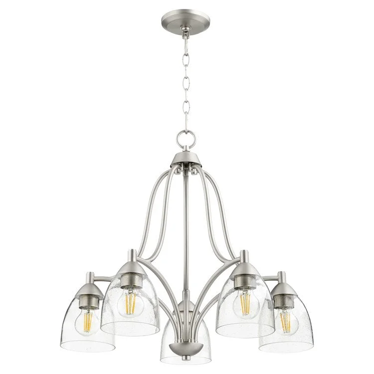 Barkley Five-Light Chandelier with Clear Seeded Glass Shades