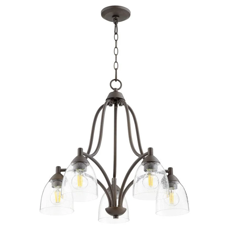 Barkley Five-Light Chandelier with Clear Seeded Glass Shades