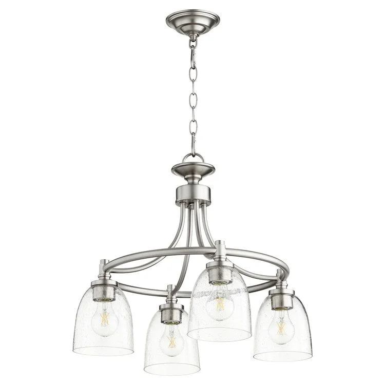 Rossington Four-Light Chandelier with Clear Seeded Glass Shades