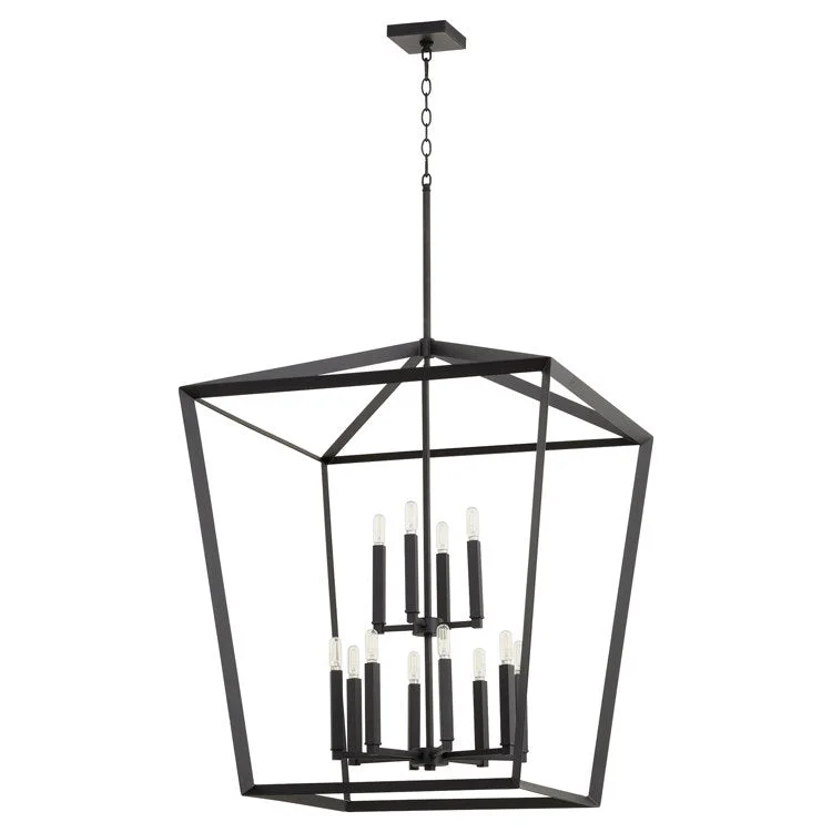 Manor Twelve-Light Two-Tier Entry Pendant