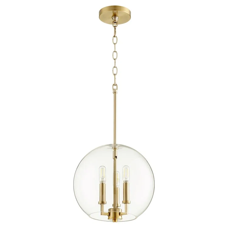 Transitional Three-Light Globe Pendant