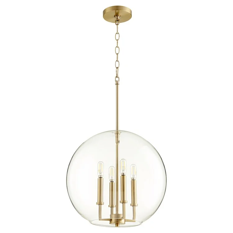 Transitional Four-Light Globe Pendant