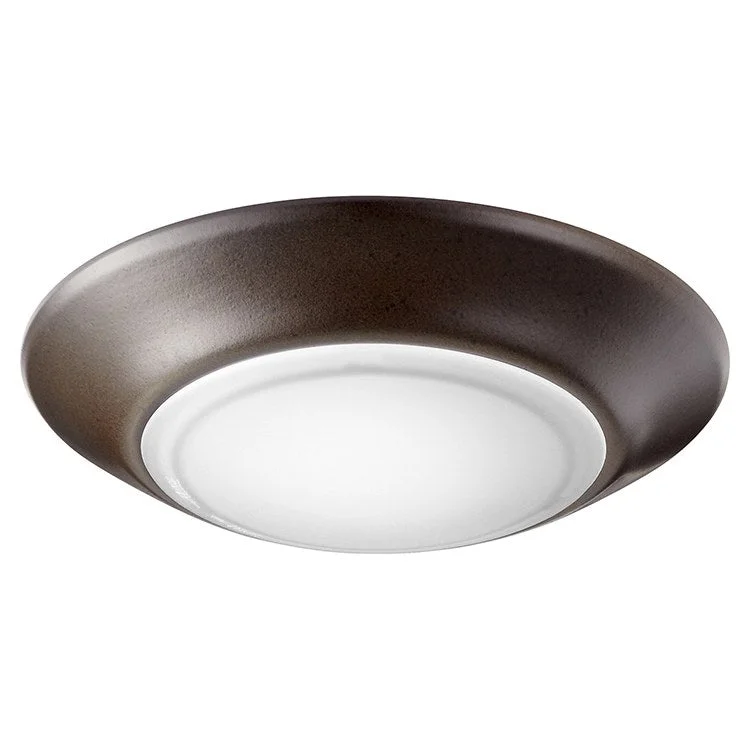 Single-Light LED Flush Mount Ceiling Fixture with White Shade