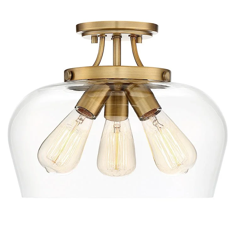 Octave Three-Light Semi-Flush Mount Ceiling Fixture