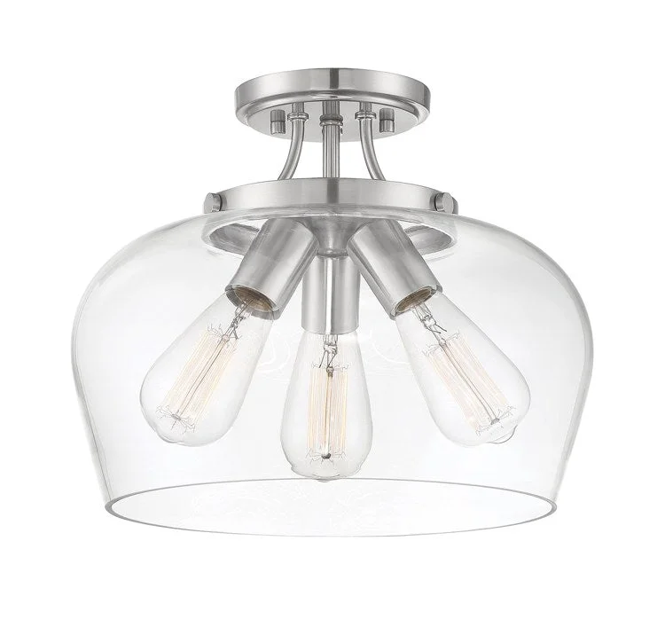 Octave Three-Light Semi-Flush Mount Ceiling Fixture