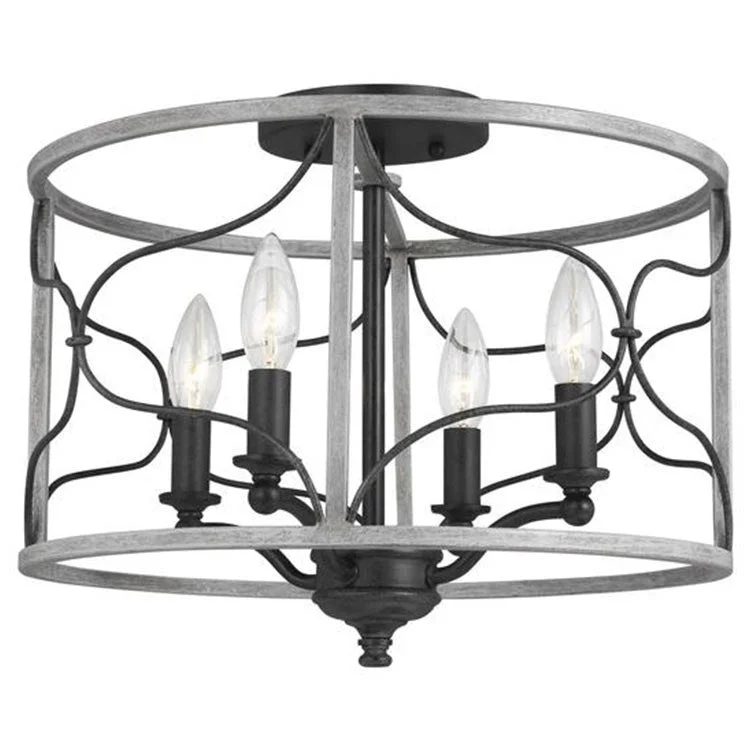 Carra Four-Light Semi-Flush Mount Ceiling Fixture