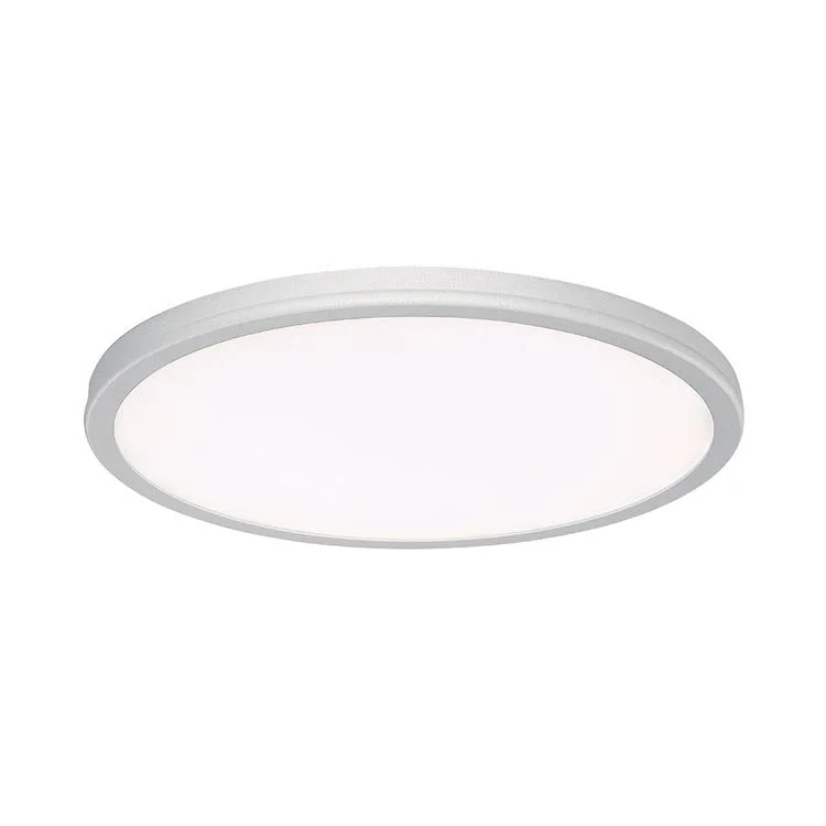 Geos Single-Light 15" LED Round Low - Profile Flush Mount Ceiling Fixture 3000K